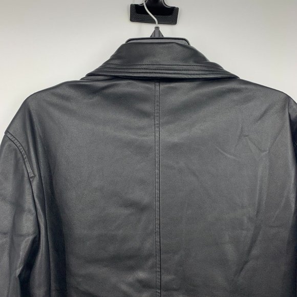 BlankNYC Good Call Shacket Black Vegan Faux Leather Button Snap - Picture 11 of 12